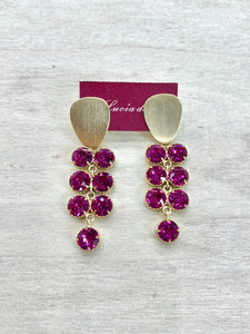 Pendientes Cristal Swarovski Fucsia