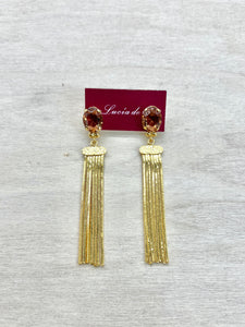 Pendientes Cadenas y Cristal Swarovski Topacio