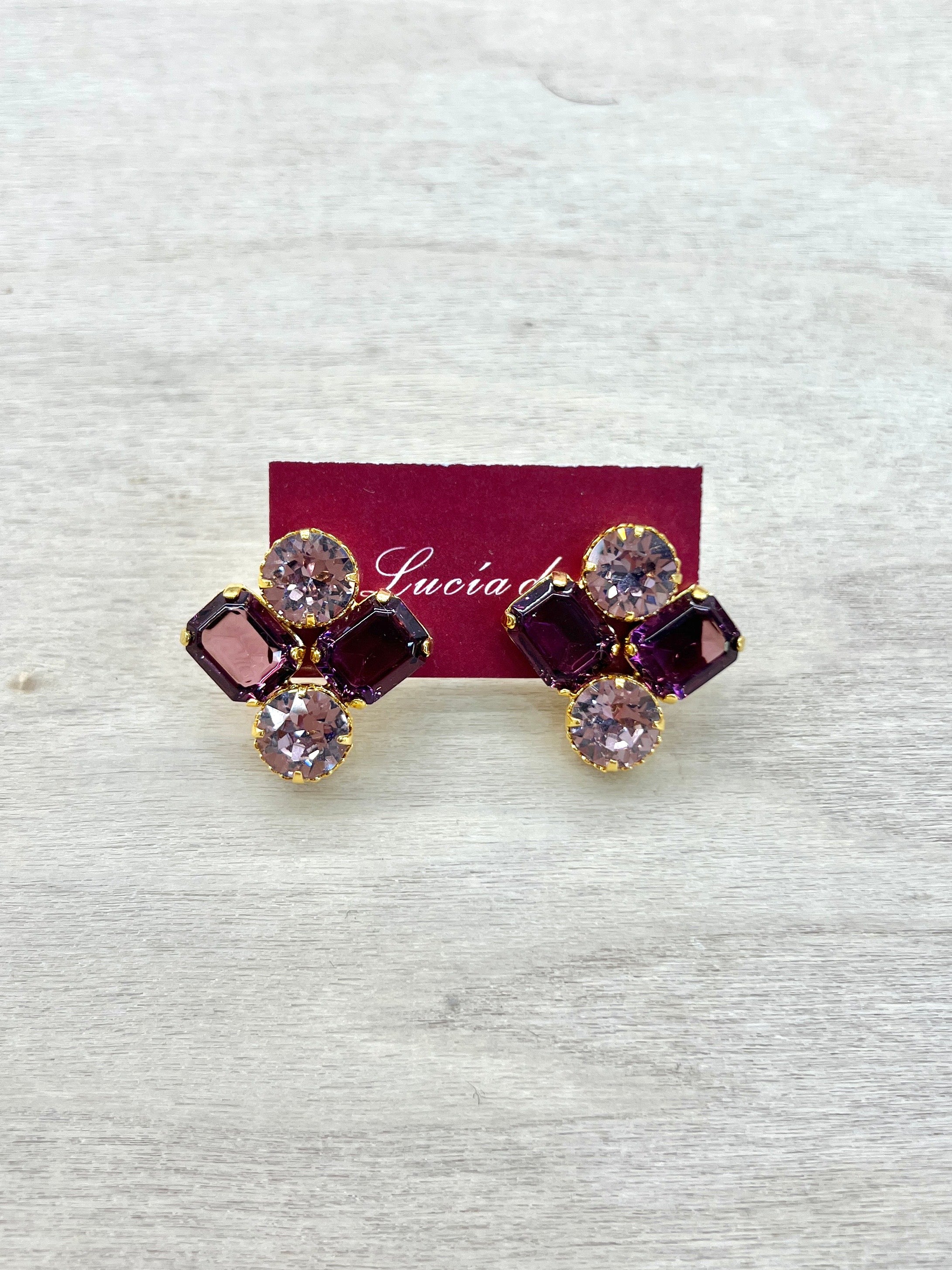 Pendientes Cristal Swarovski Amatistas