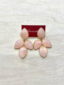 Pendientes Piedra Natural Cuarzo Rosa