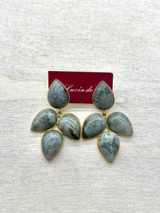 Pendientes Piedra Natural Gris