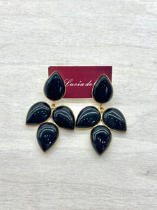 Pendientes Piedra Natural Negro