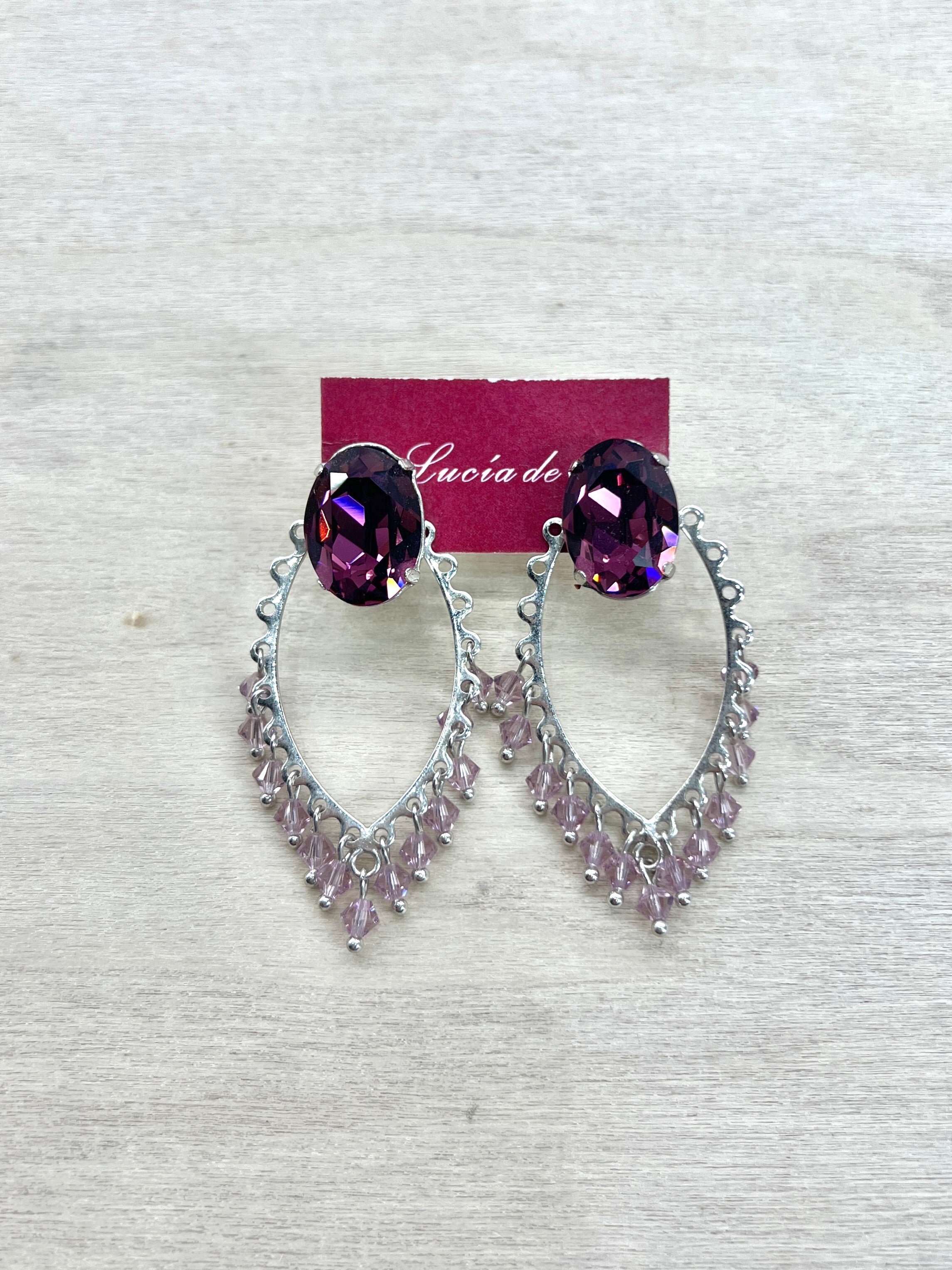 Pendientes Cristal Swarovski Amatista