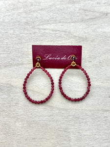 Pendientes Circonita Tintada Granate y Cristal Swarovski