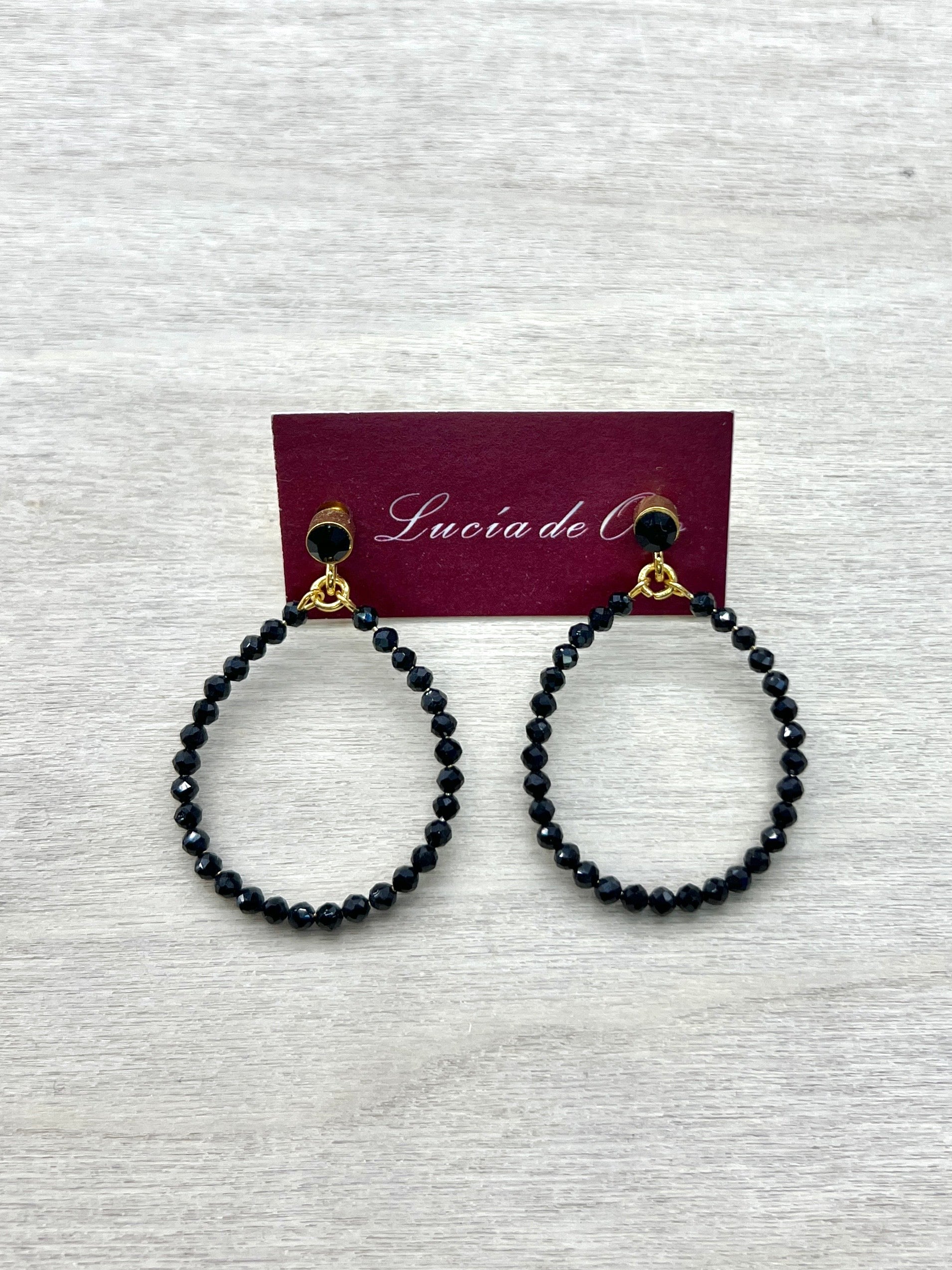 Pendientes Circonita Tintada Negro y Cristal Swarovski